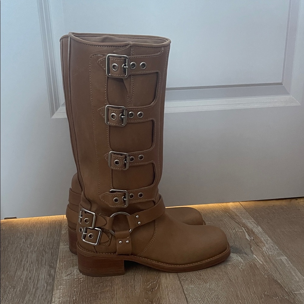 Women's Tan Buckle Boots